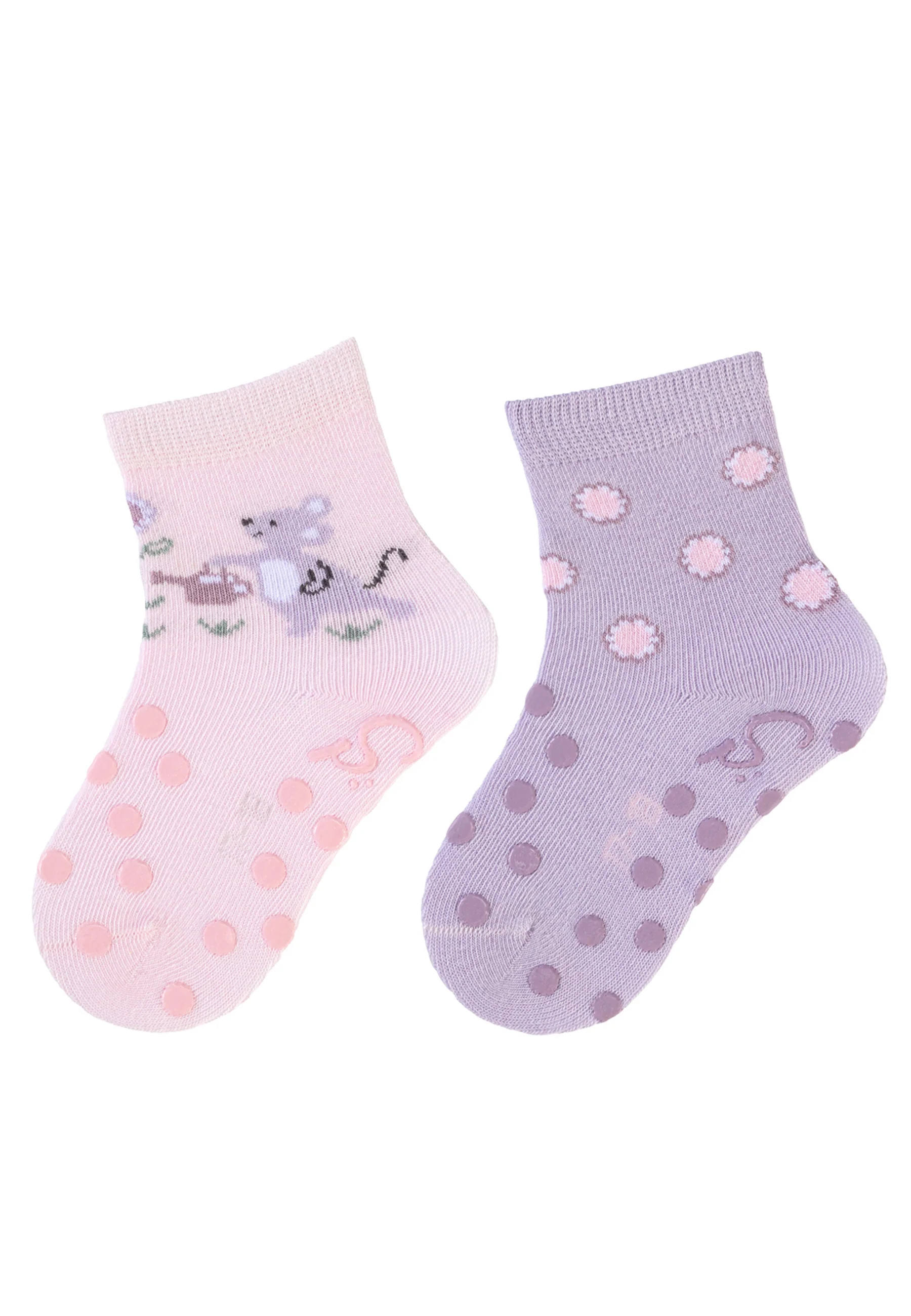 ABS Krabbelsocken im 2er Pack mit Motiv Maus