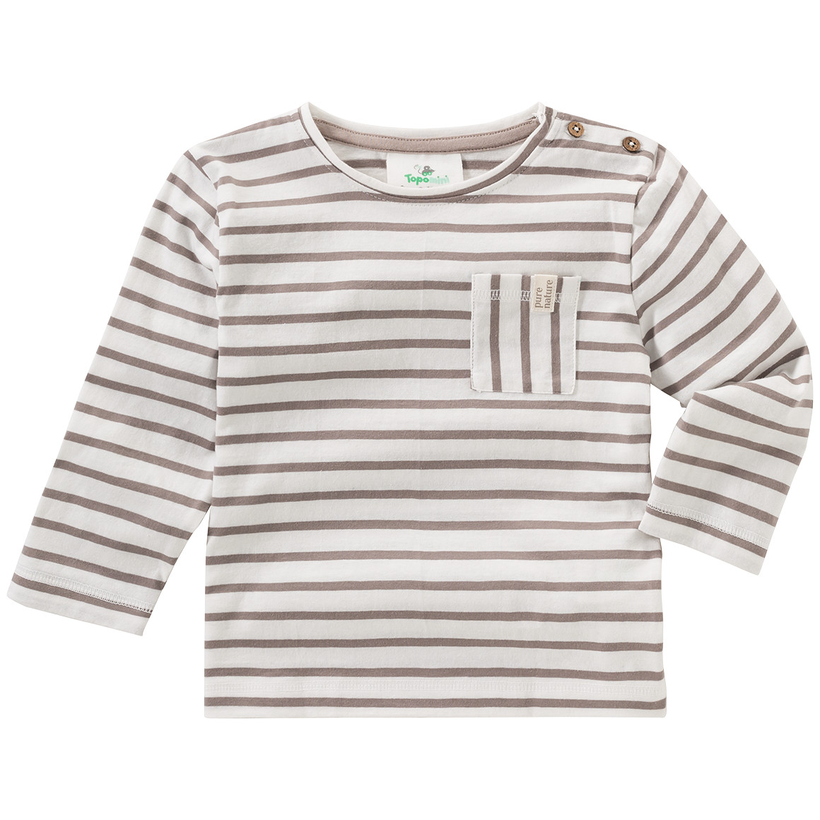 2 Baby Langarmshirts mit Brusttasche