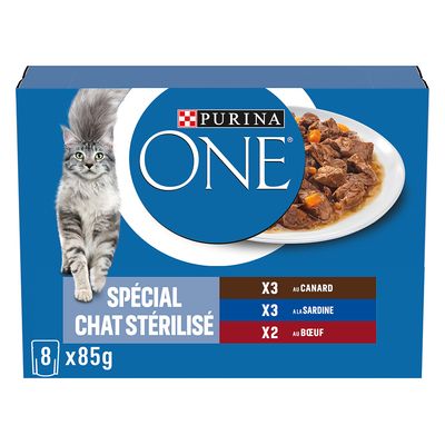 Mixpaket PURINA ONE Sterilized Katze 8 x 85 g