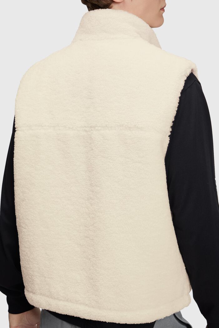 Weste aus Teddyfleece mit Logo-Stitching