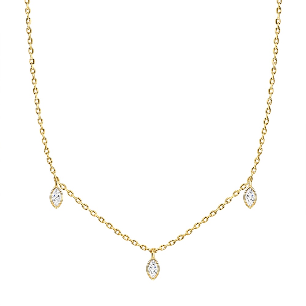 Glanzstücke München Collier en argent Argent sterling Oxyde de zirconium (CZ) en Or jaune collier
