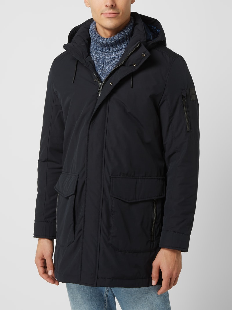 Parka mit abnehmbarer Kapuze - wasserabweisend in marineblau