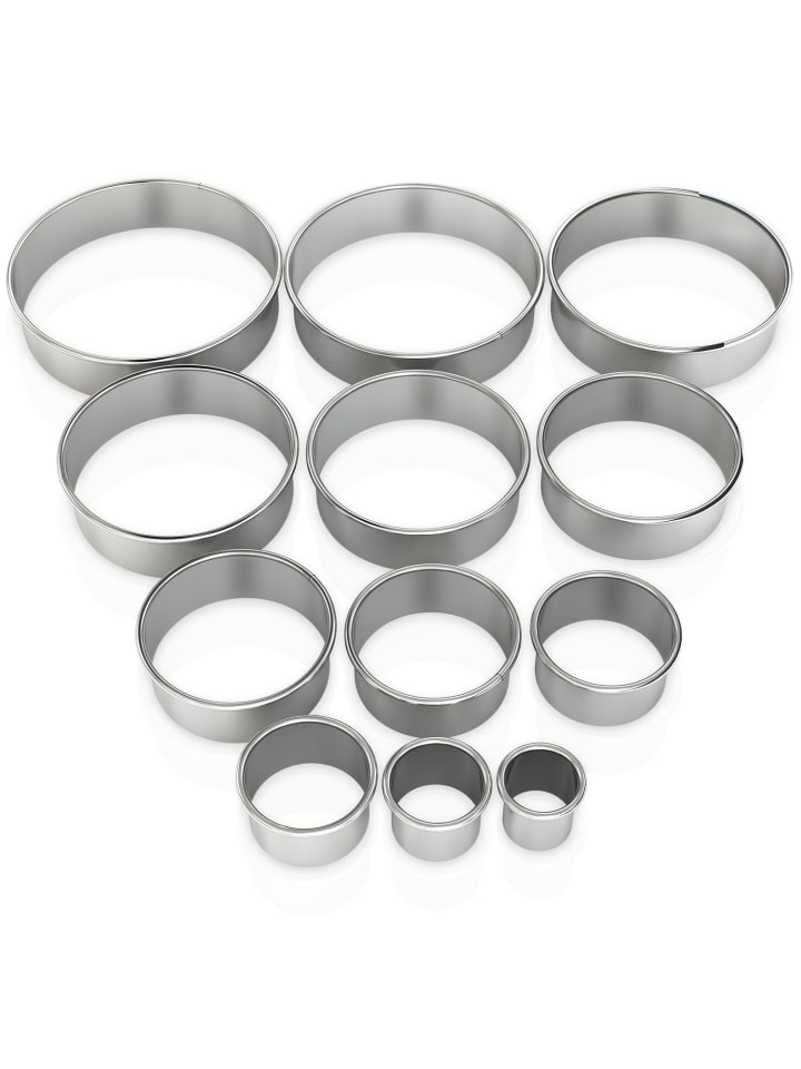 Intirilife 12-teiliges Ausstechformen Set in Silber günstig kaufen onesize