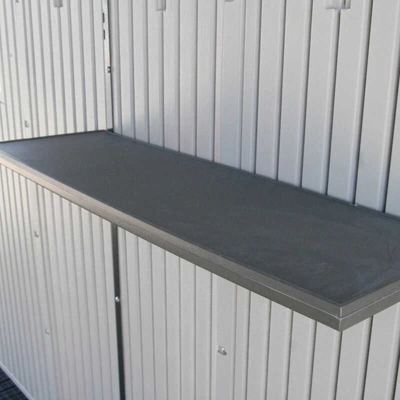 8' wide x 7' 4 deep plastic storage shed