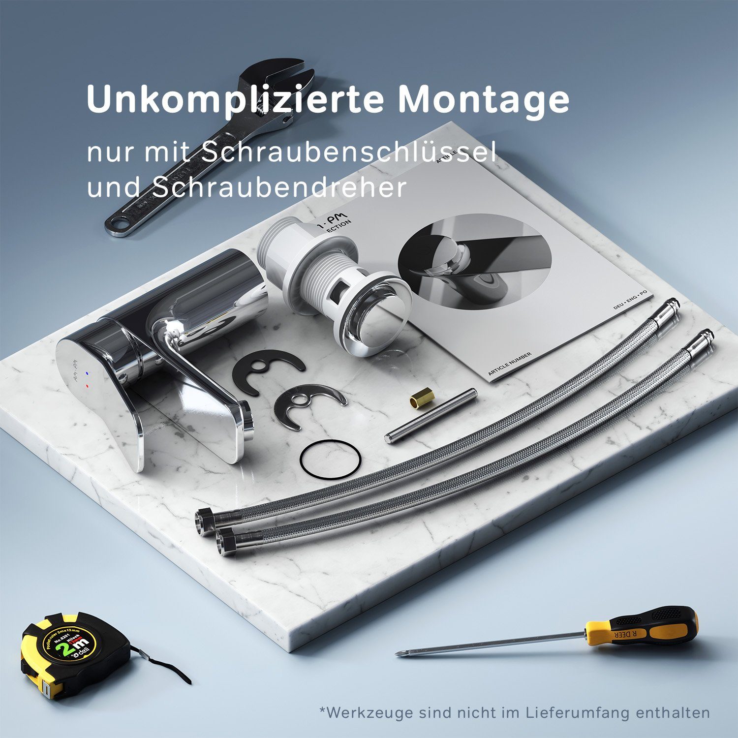 AM.PM Waschtischarmatur Waschbeckenarmatur X-Joy Waschbecken Wasserhahn Bad (mit Klick-Ablaufgarnitur, Mischbatterie) geräuscharme Kartusche, Waschtisch Mischbatterie Badezimmer Badarmatur