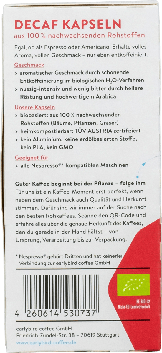 Kaffeekapseln Decaf, entkoffeiniert, 10 St