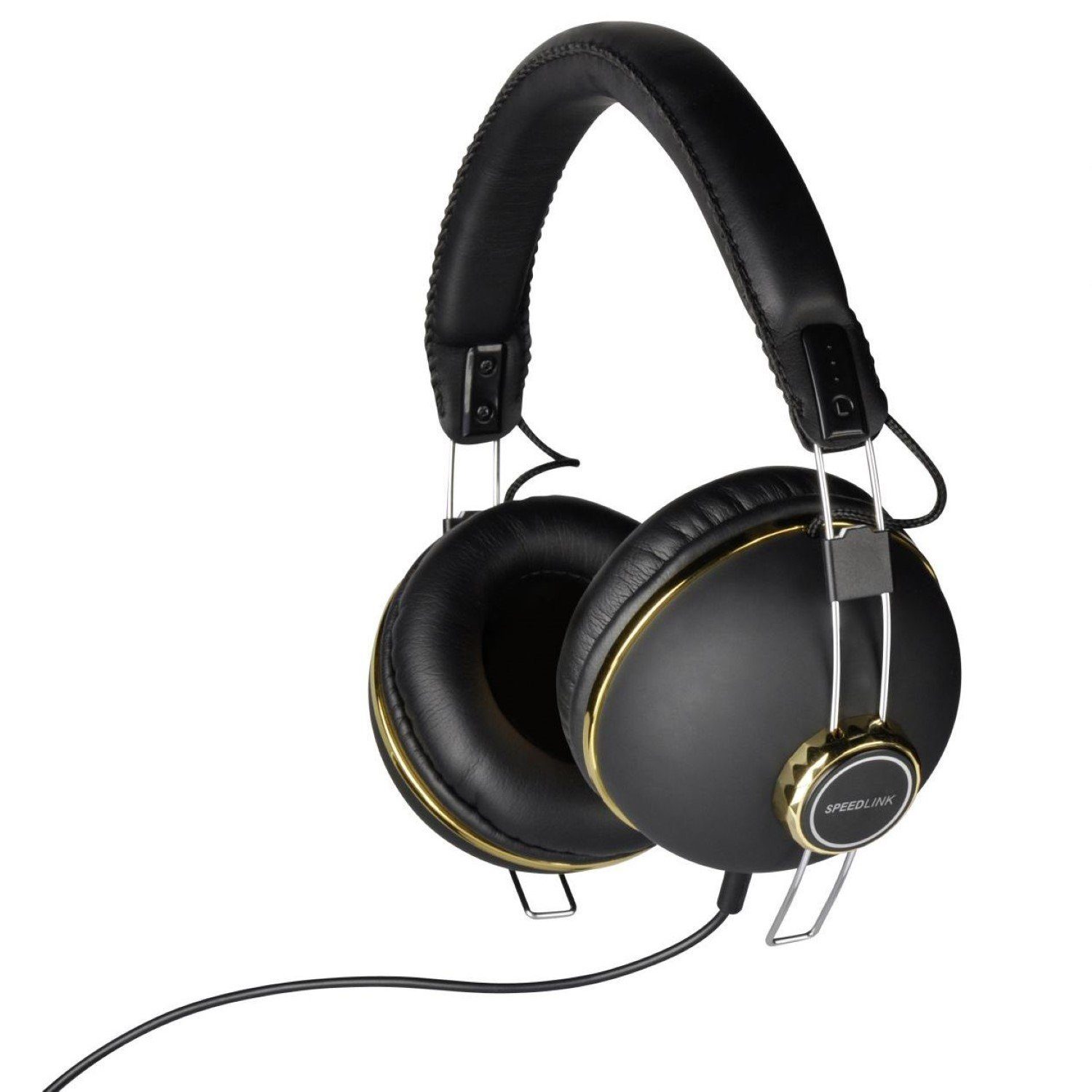 Speedlink BAZZ Over-Ear Headset + Mikrofon 3,5mm Klinke Headset (Integrierte Kabelfernbedienung mit Lautstärkeregeler, Mikrofon-Stummschaltung, auch passend für PS5 PS4 Xbox Series X/S One, Stereo, Kopfhörer Handy MP3 Hifi)