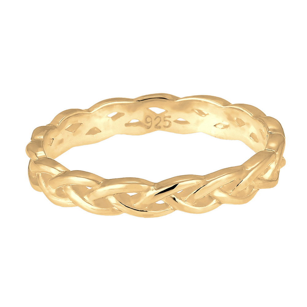 Elli Elli Bague Femmes Tressé Infini Nœud Tendance en Argent Sterling 925 Bague