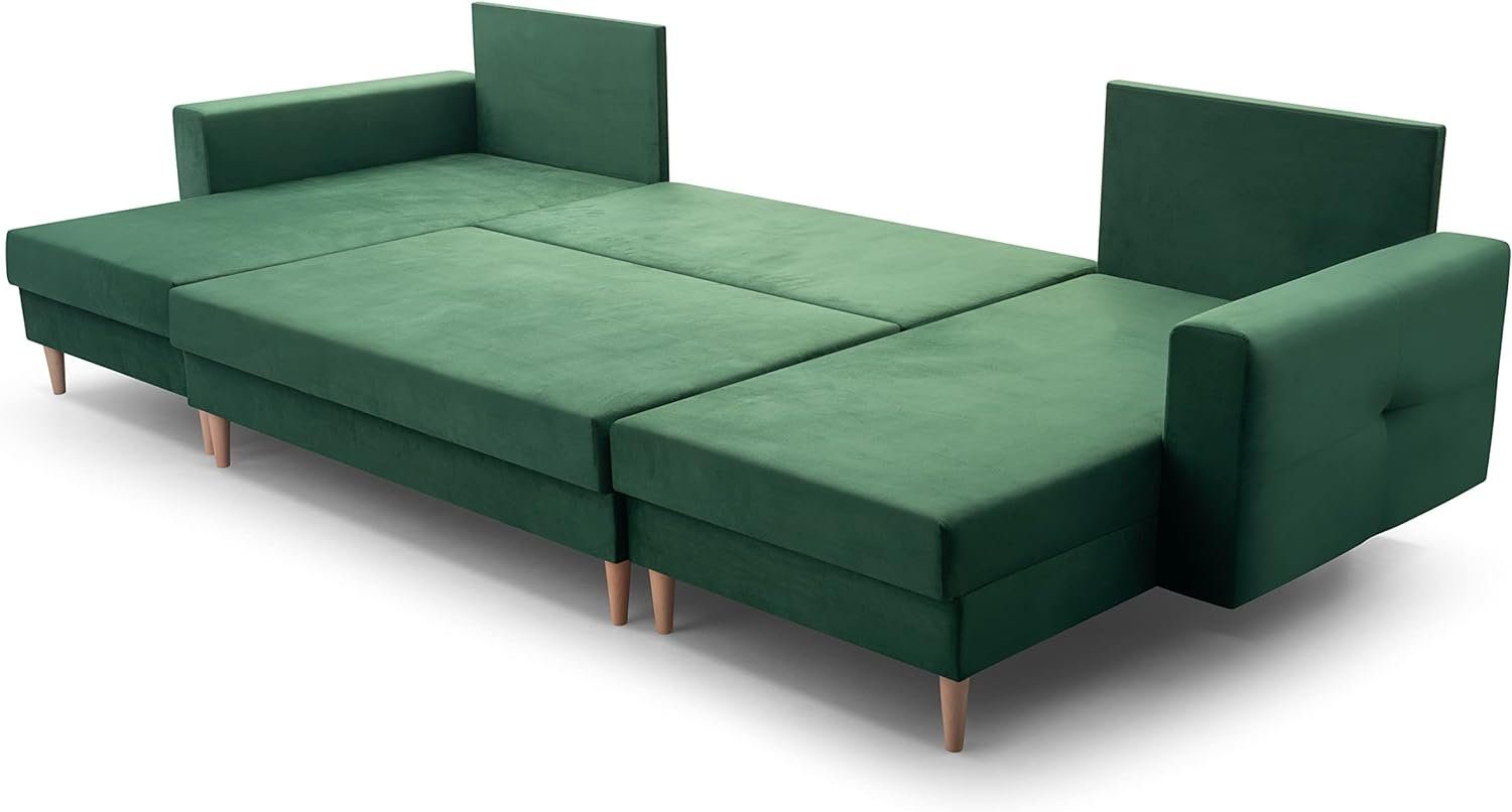 MOEBLO Wohnlandschaft Carl U, Ecksofa U-Form mit Schlaffunktion Eckcouch mit Bettkasten Sofa Couch Polsterecke U-Sofa - 300x137x84 cm, mit Bettkasten und Schlaffunktion