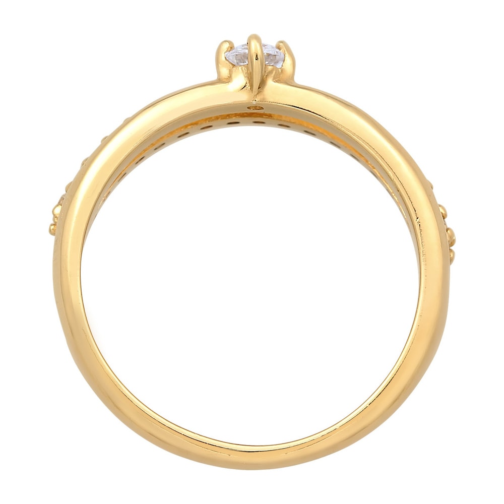Elli Elli Bague Femmes Bague de fiançailles Solitaire Étincelant avec Cristaux de Zirc Bague