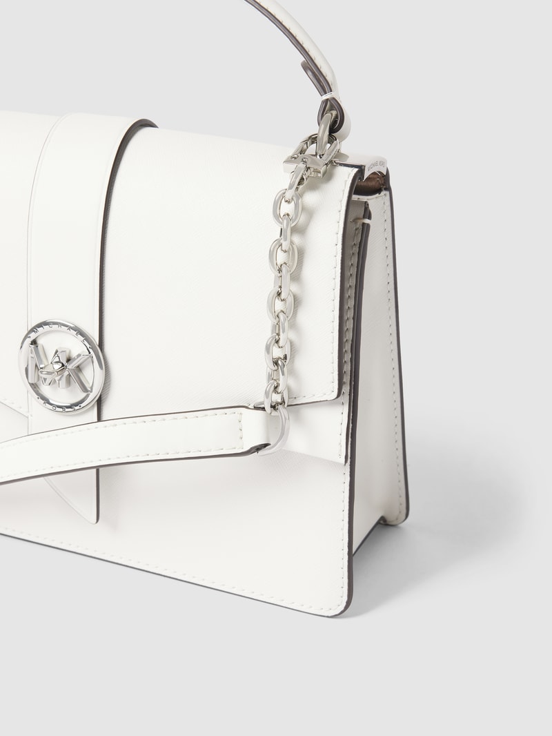 Handtasche mit Label-Applikation Modell 'GREENWICH' in weiß