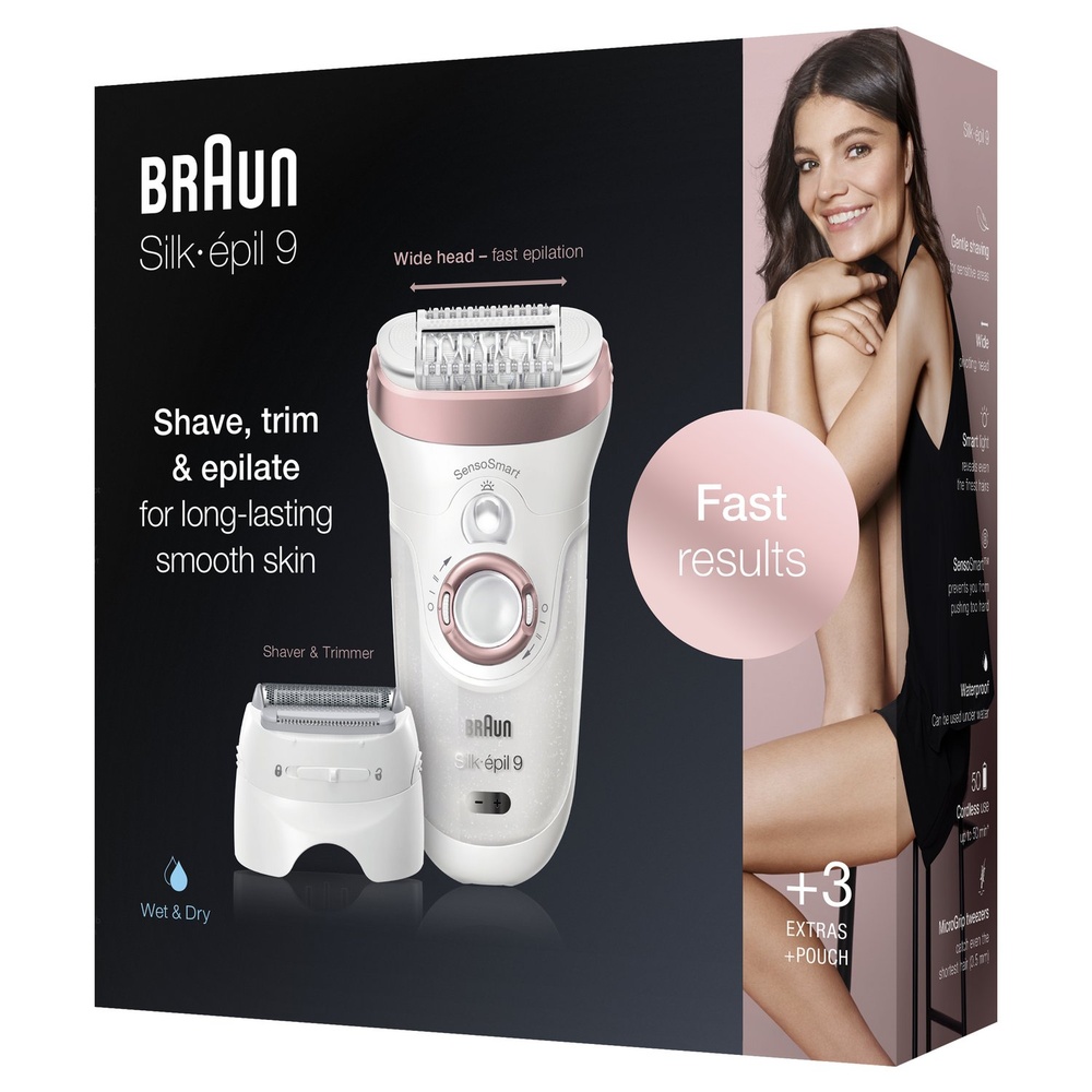braun Braun Silk-épil 9 9-720 Épilateur Électrique Femme Pour Épilation Longue Durée Epilateur Electrique