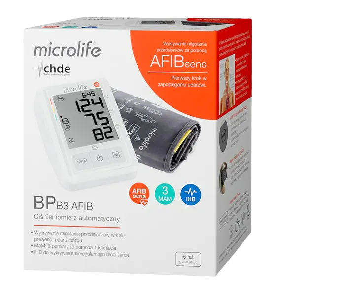 Microlife BP B3 AFIB, automatski mjerač krvnog pritiska nadlaktice s napajanjem