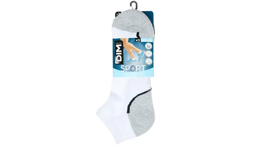 DIM Herren Sneaker Socken Sport Low  3er Pack blanc