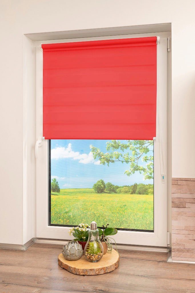 Doppelrollo Maringa Klemmfix, K-HOME, Lichtschutz, ohne Bohren, Klemmfix, in verschiedenen Größen und 11 Farben erhältlich