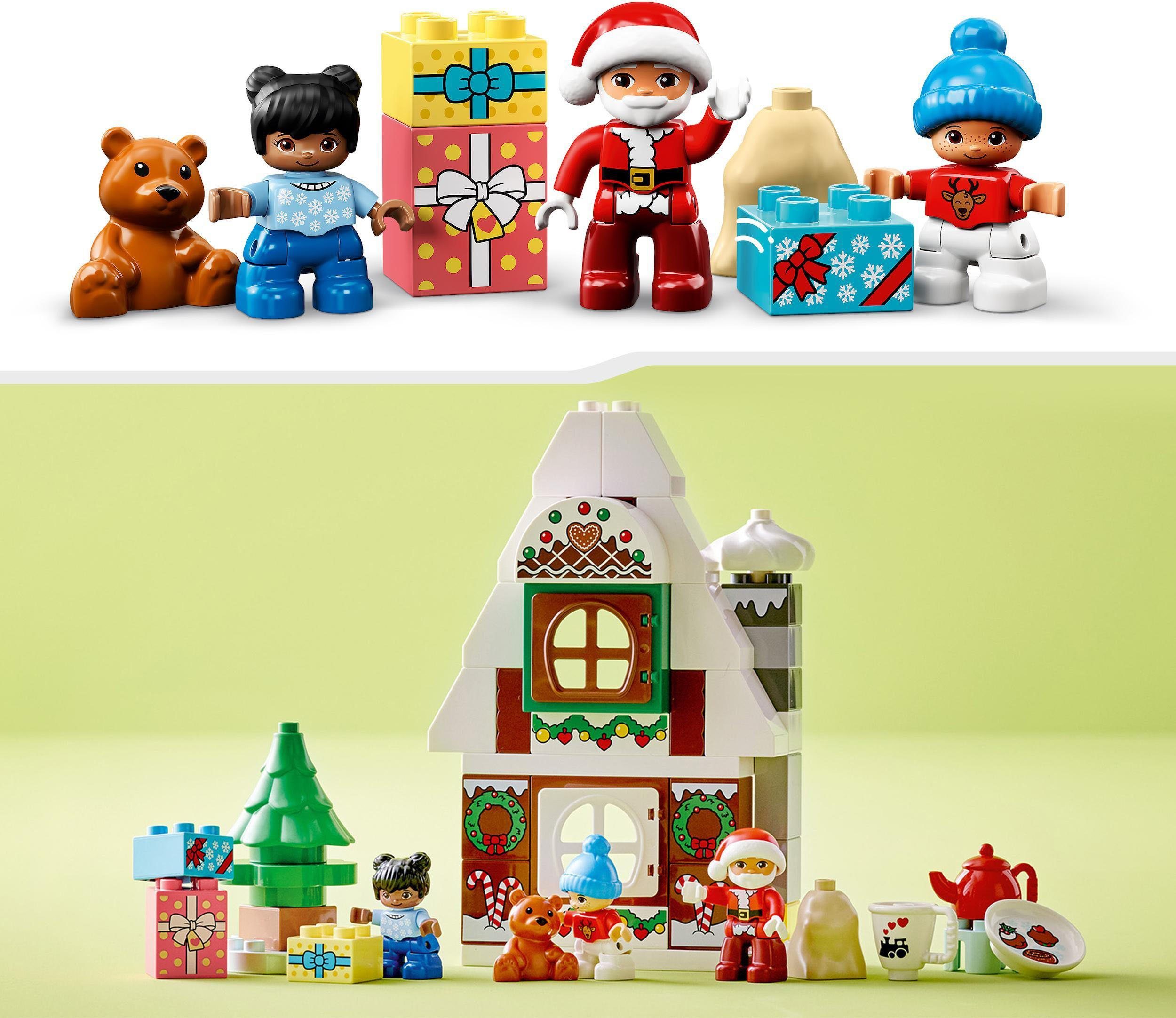 LEGO® Konstruktionsspielsteine Lebkuchenhaus mit Weihnachtsmann (10976), LEGO® DUPLO, (50 St)