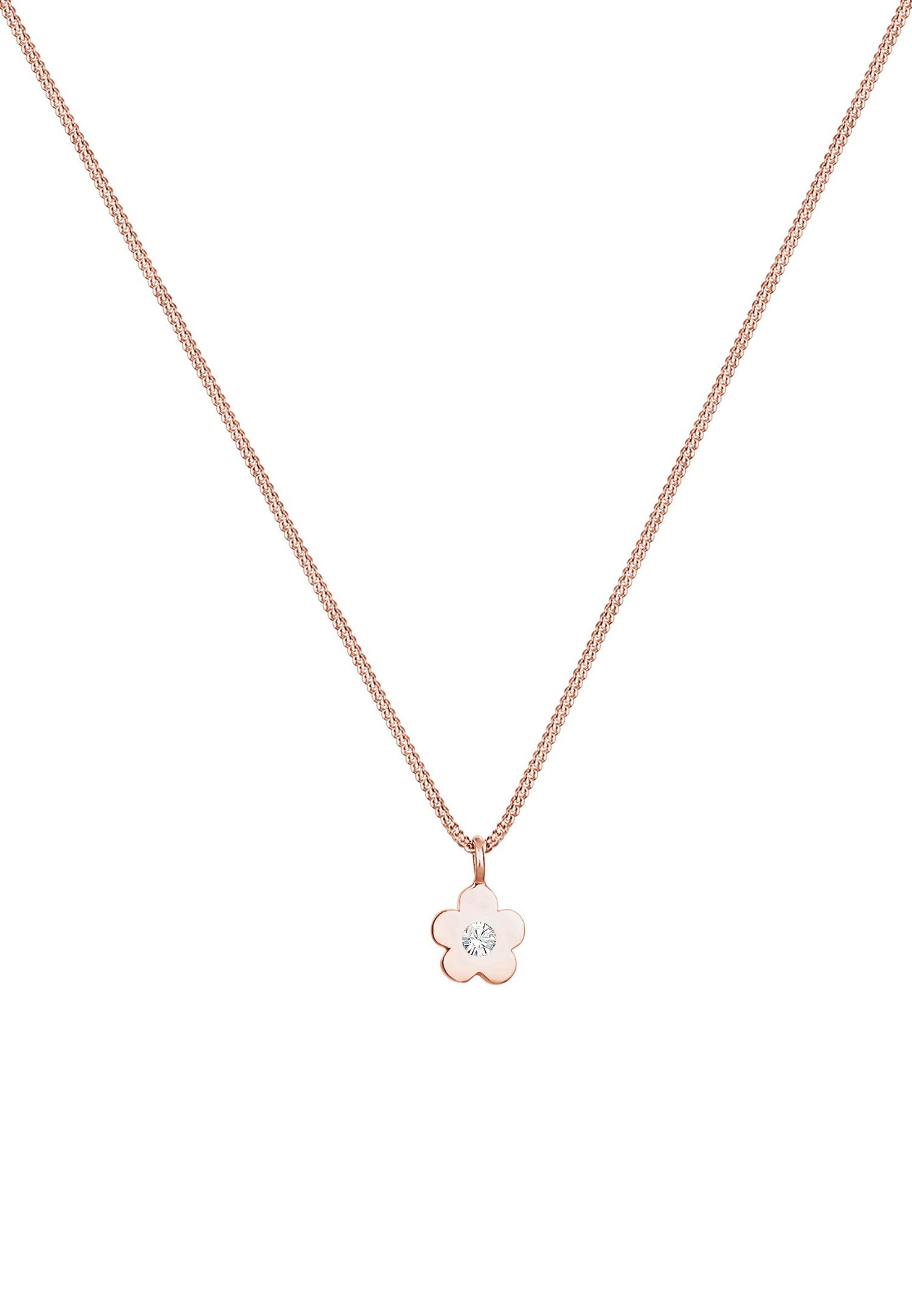 Colgante infantil Elli con forma de flor y cristales en plata de ley 925