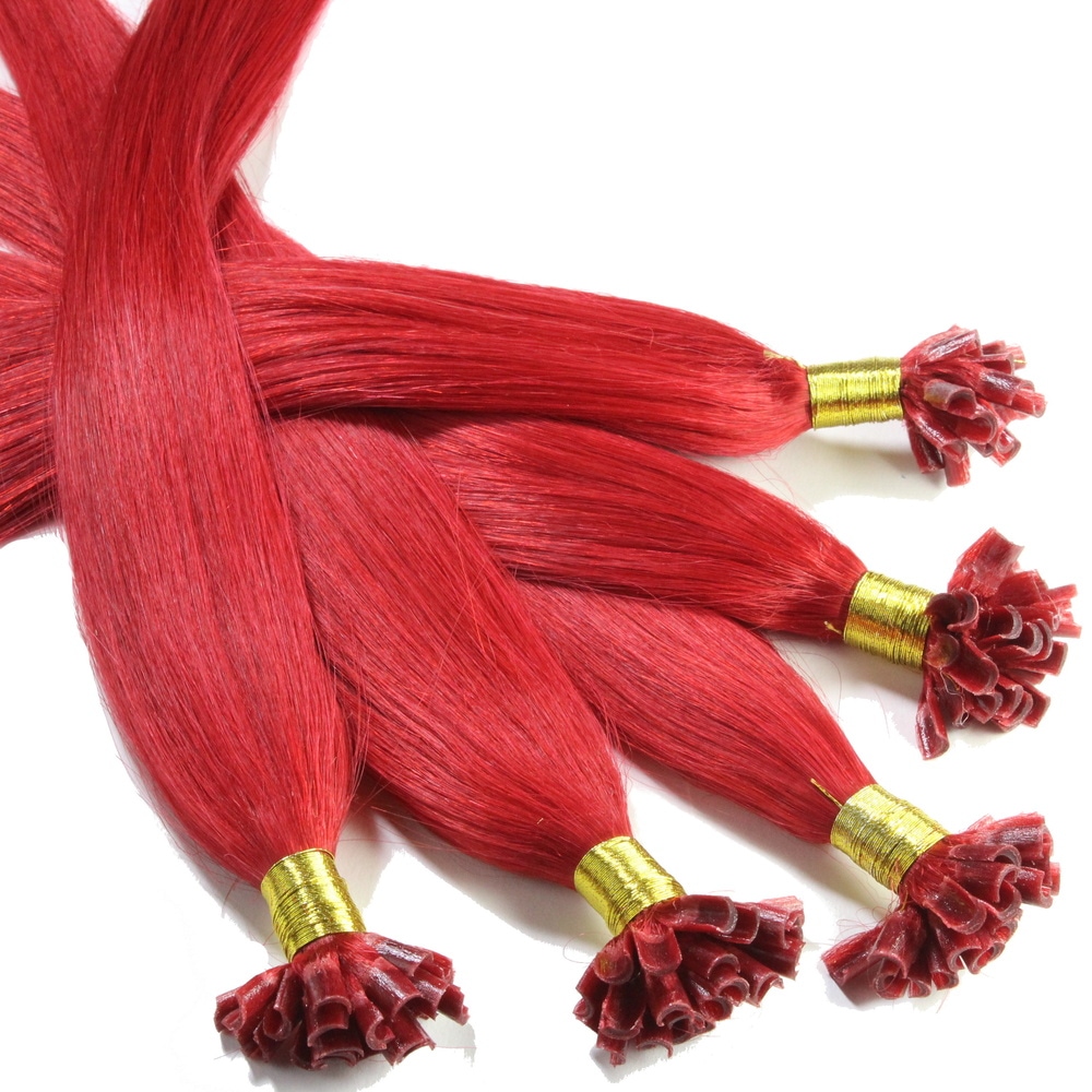 hair2heart Extensions à chaud bonding cheveux naturels #rouge 0.5g extensions