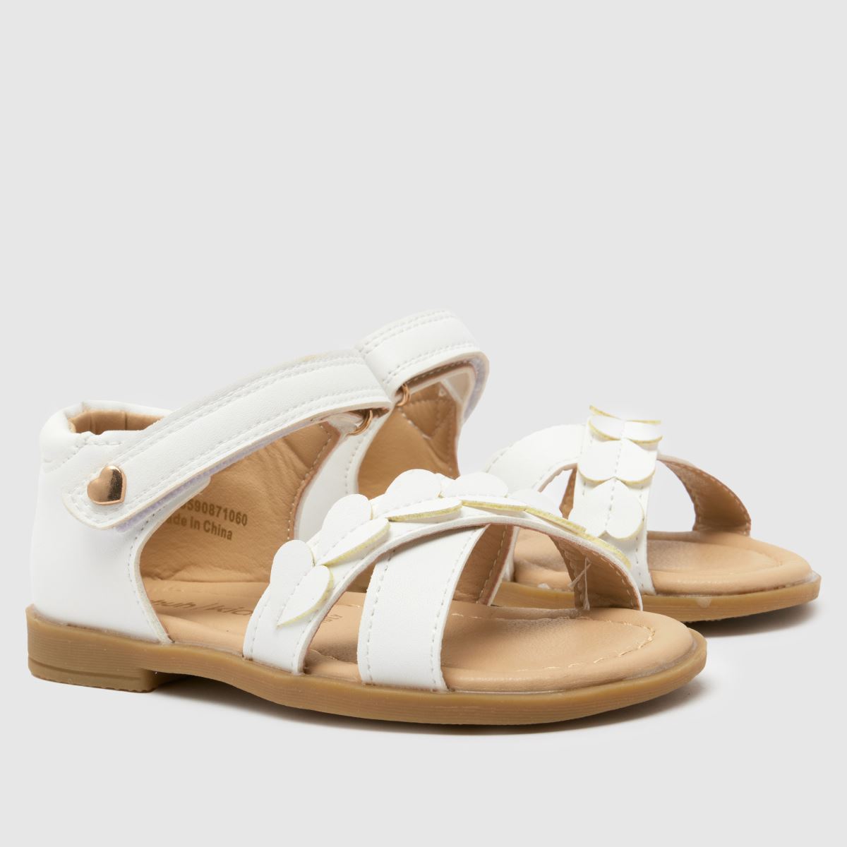 Schuh fehér topáz szív alakú lányka kisgyermek szandál