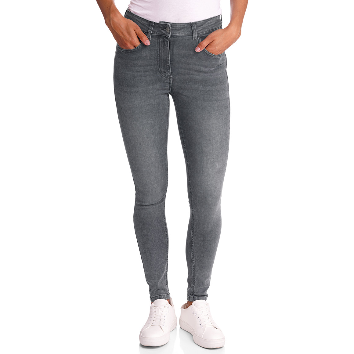 Damen Skinny-Jeans mit Used-Waschung