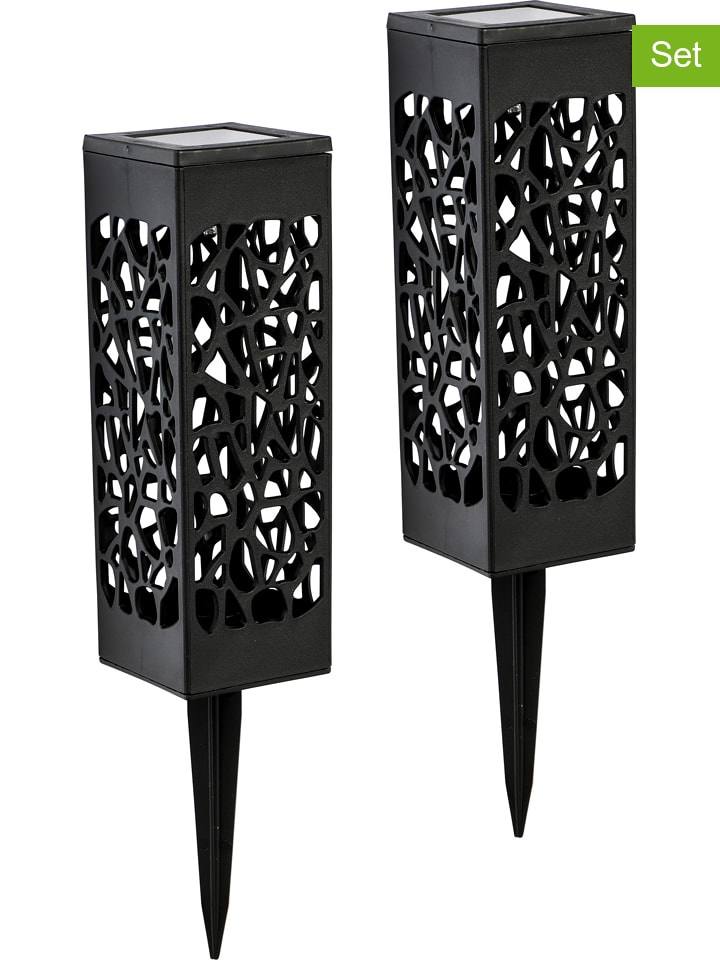Garden Hero 2er-Set: LED-Solar-Gartenstecker in Schwarz - (H)28 cm günstig kaufen onesize