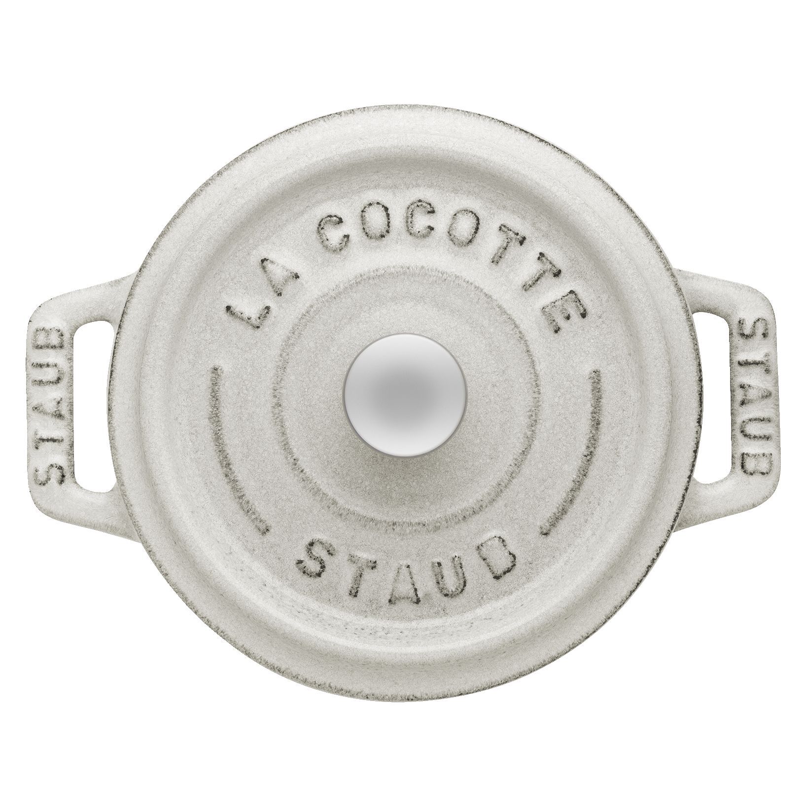 Mini Cocotte 10 cm, rund, Weisser Trüffel, Gusseisen