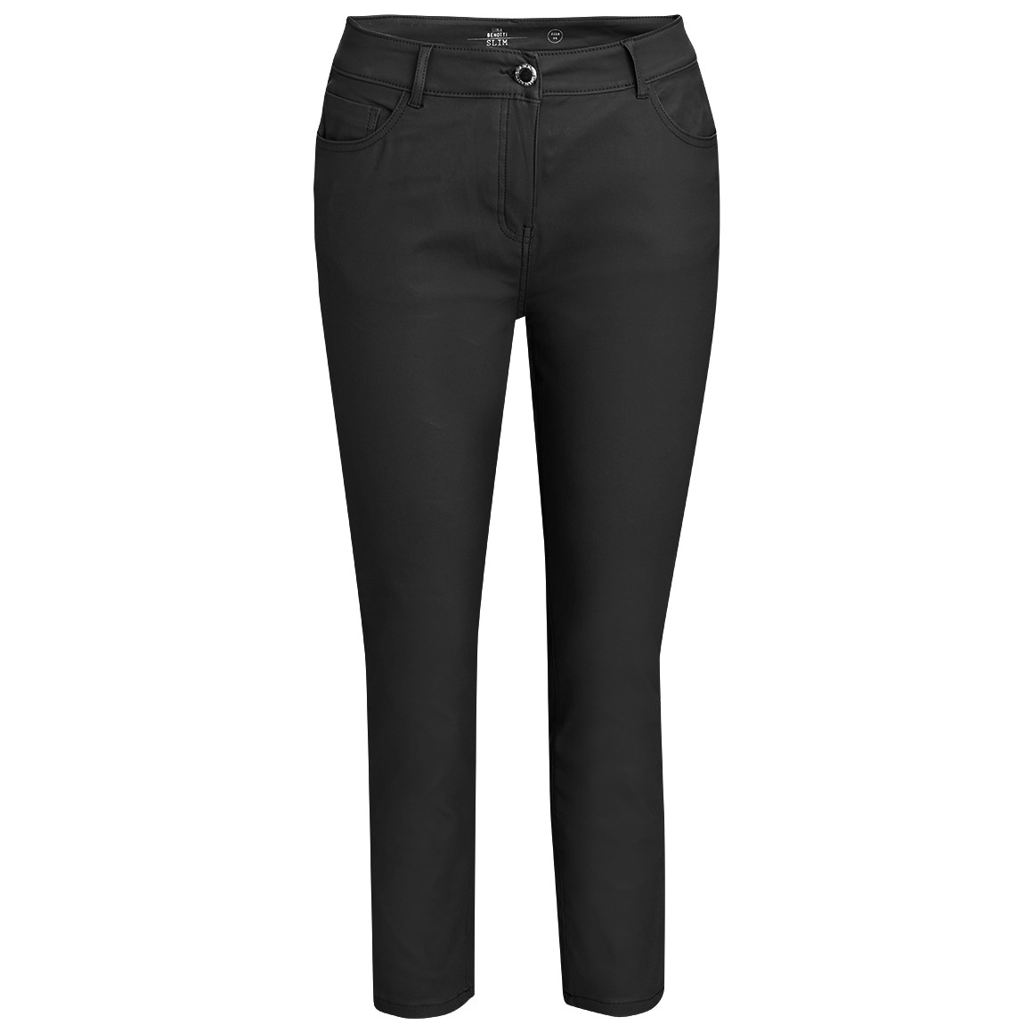 Damen Slim-Jeans in Leder-Optik