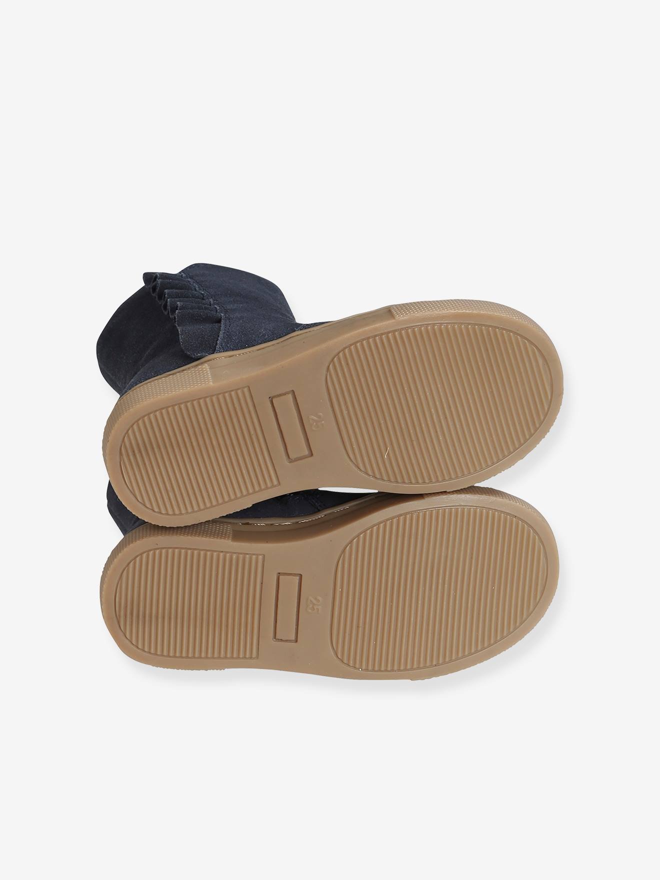 Bottes cuir fille collection maternelle bleu marine
