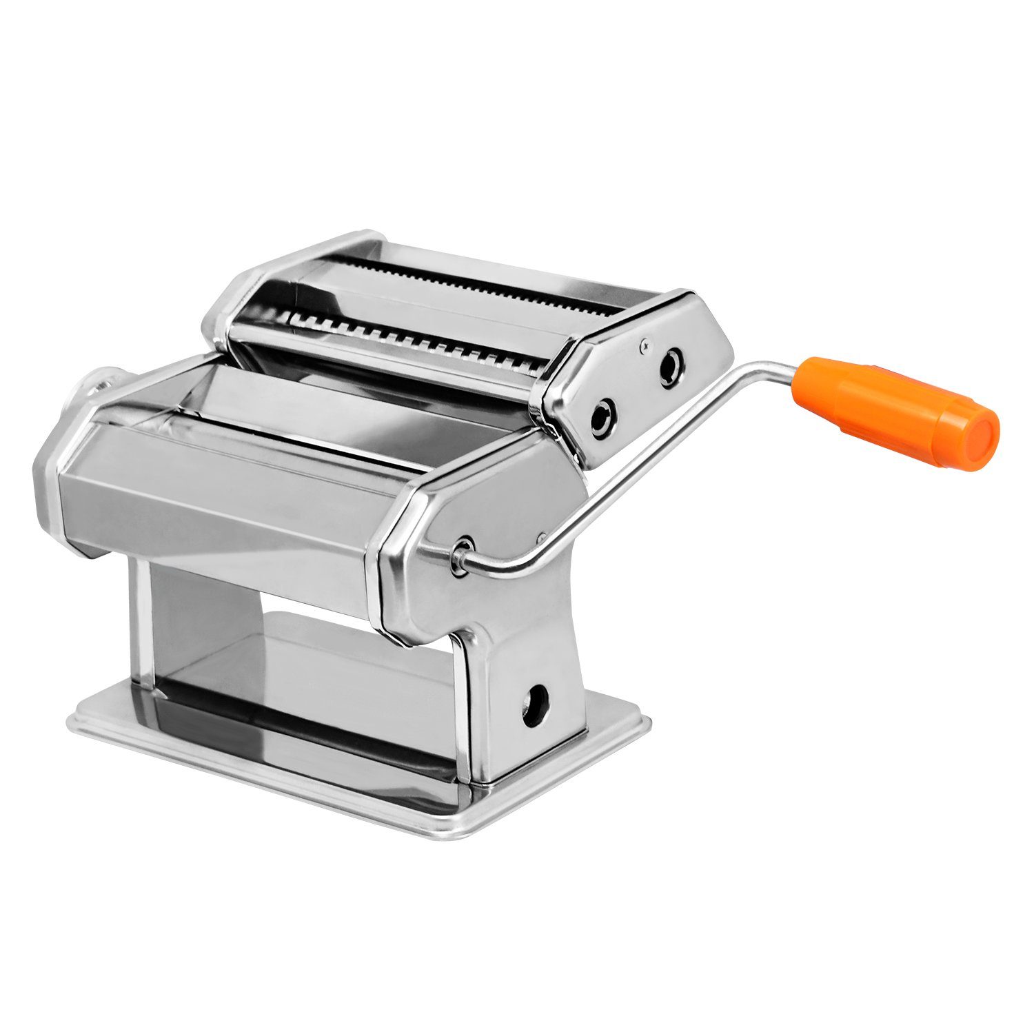 Clanmacy Nudelmaschine Edelstahl Pastamaschine Nudelaufsätze Pasta Maker Frische manuelle Pasta Walze für Spaghetti Bandnudeln Lasagne Cannelloni, 9 Nudelbvarianten