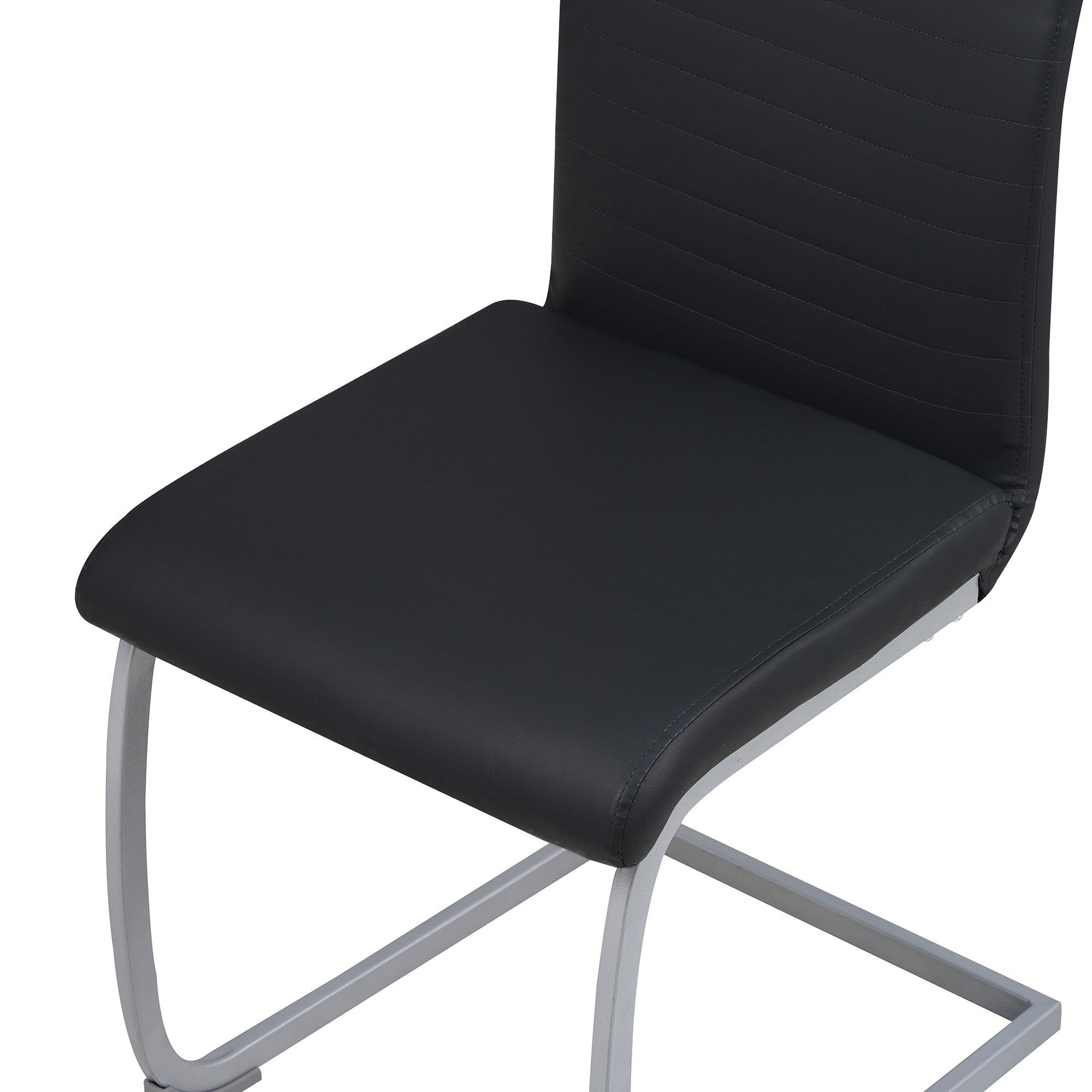 Albatros International Freischwinger Albatros Esszimmerestuhl Küchenstuhl MURANO, Kunstleder Bezug (4er Set, Schwarz), Esszimmerstuhl Schwingstuhl mit modernem Design, dicke Polsterung
