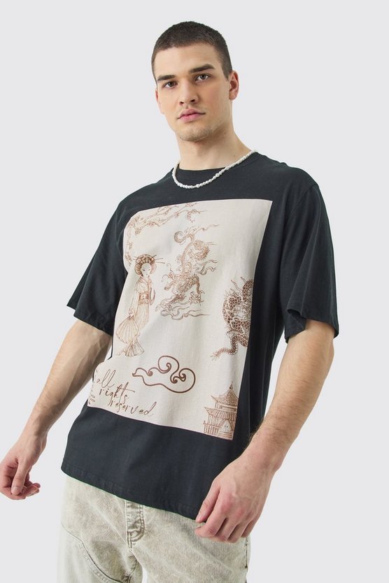 Tall Oversize T-Shirt mit Print