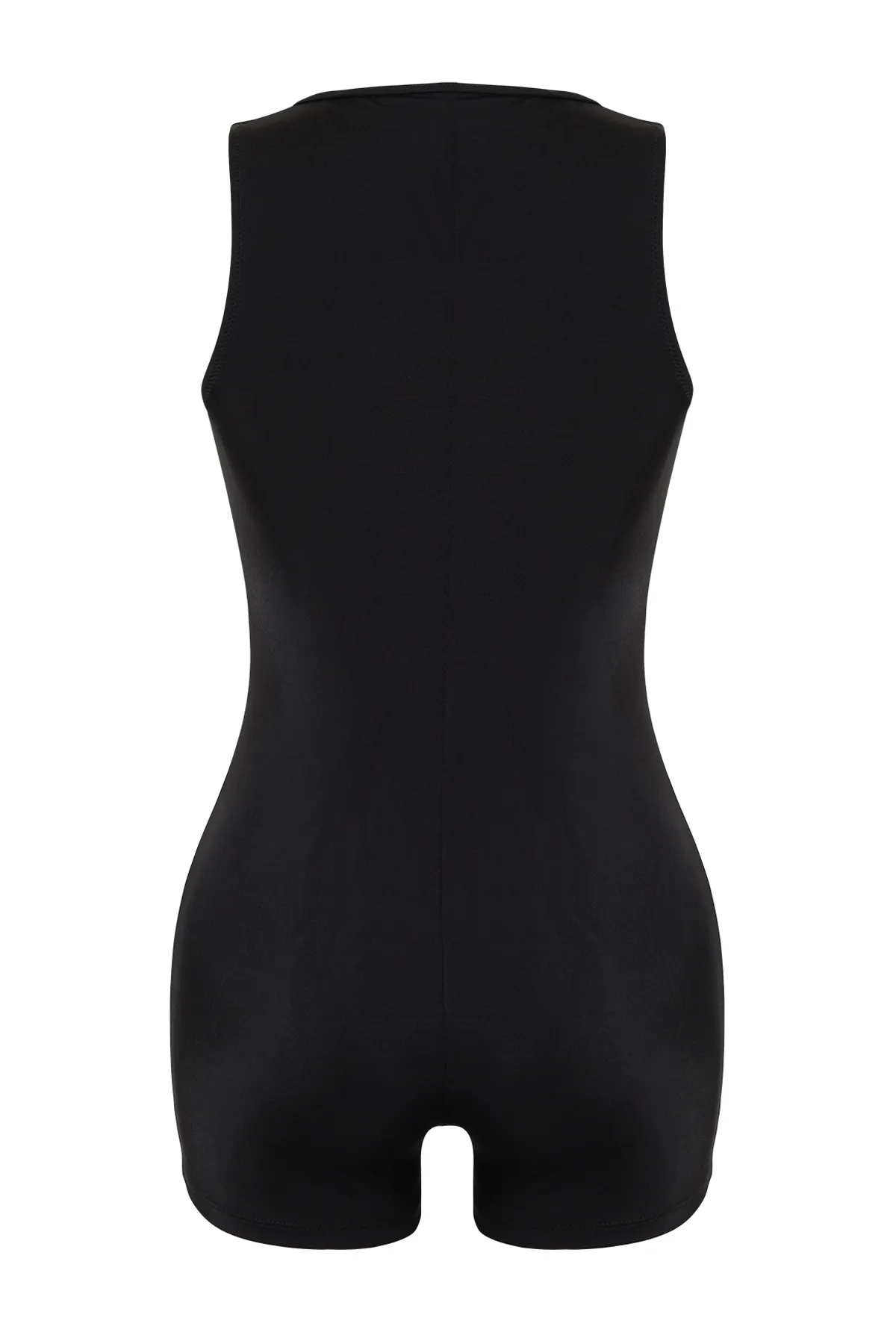 Trendyol Collection  Schwarzer Neckholder-Shorts-Badeanzug TBESS24MA00162