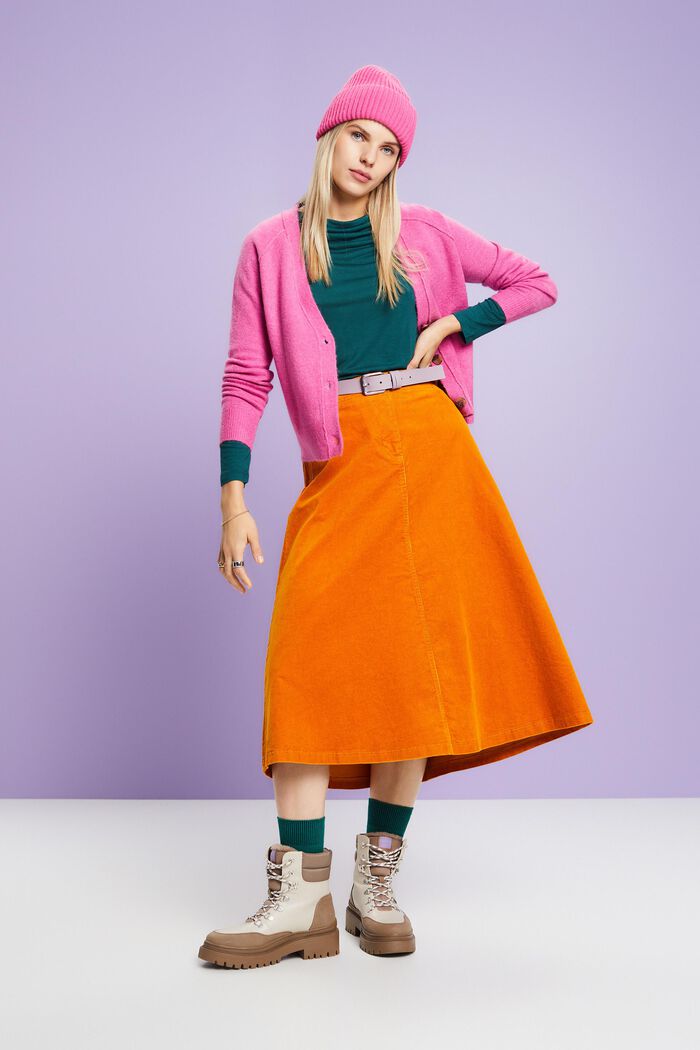 Jersey-Longsleeve mit Wasserfallausschnitt