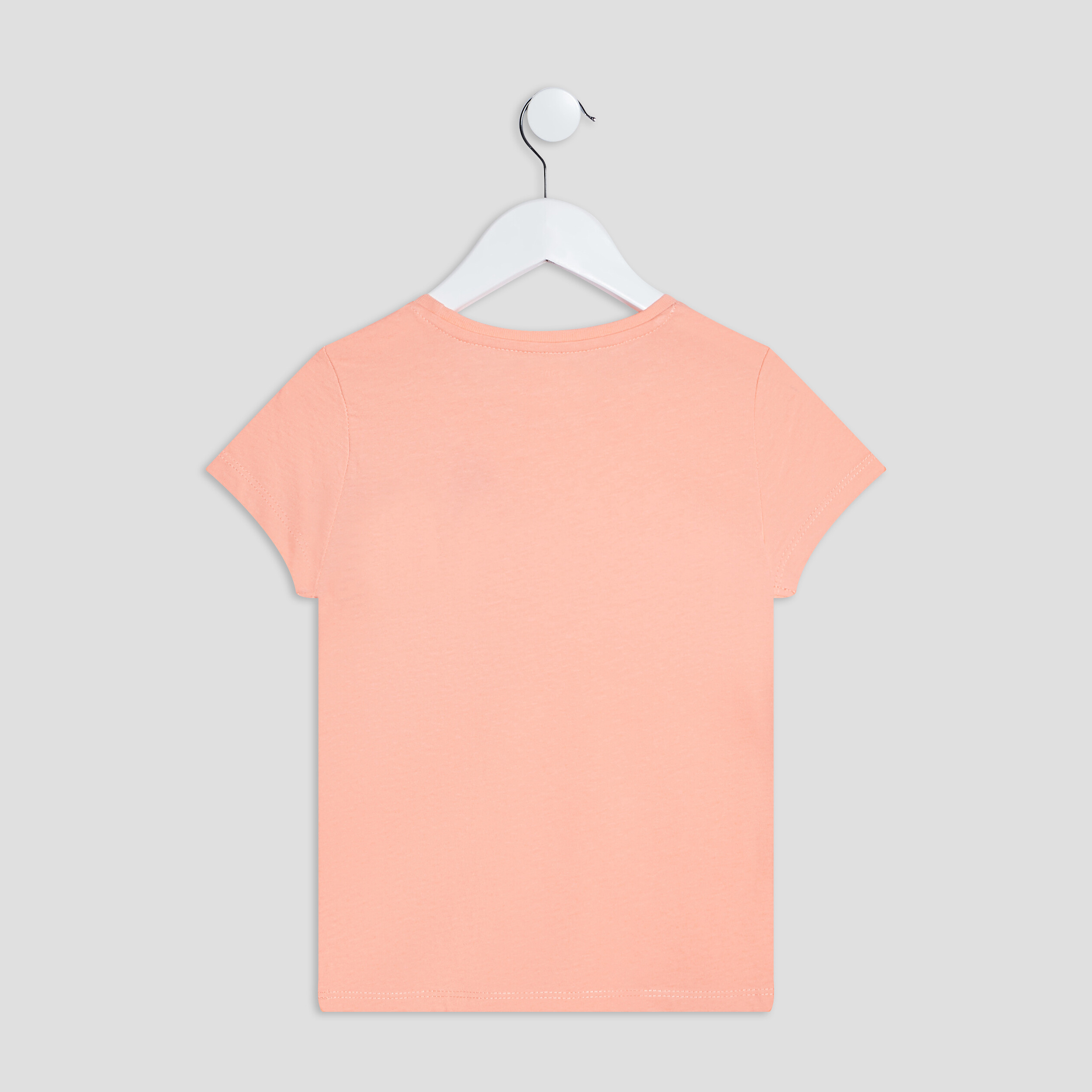 T-shirt manches courtes rose corail fille | La Halle