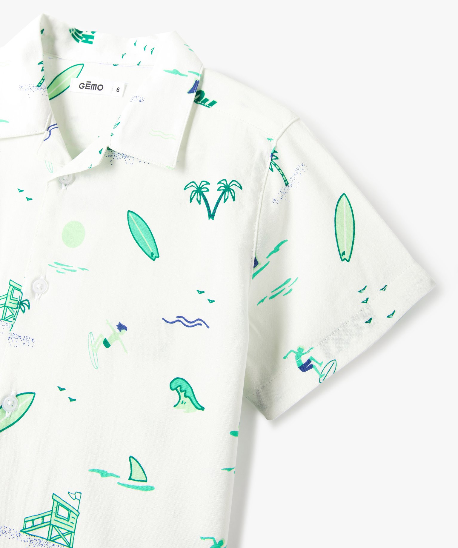 Chemise Garçon à manches courtes à motifs surf imprime | GEMO