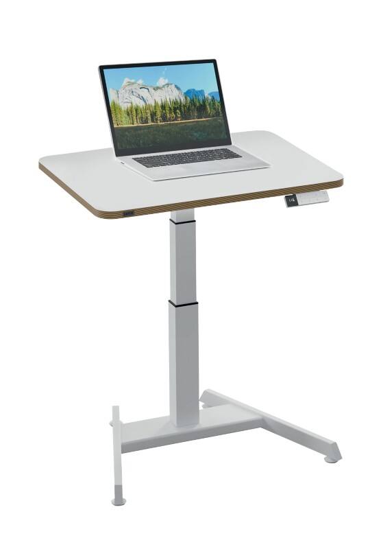 Leitz Ergo Elektronisch Höhenverstellbarer Kompakter Sitz-Stehschreibtisch 6534 Mit Aufsteh-Erinnerung Stahl, Holz 80 x 65-130 x 60 cm