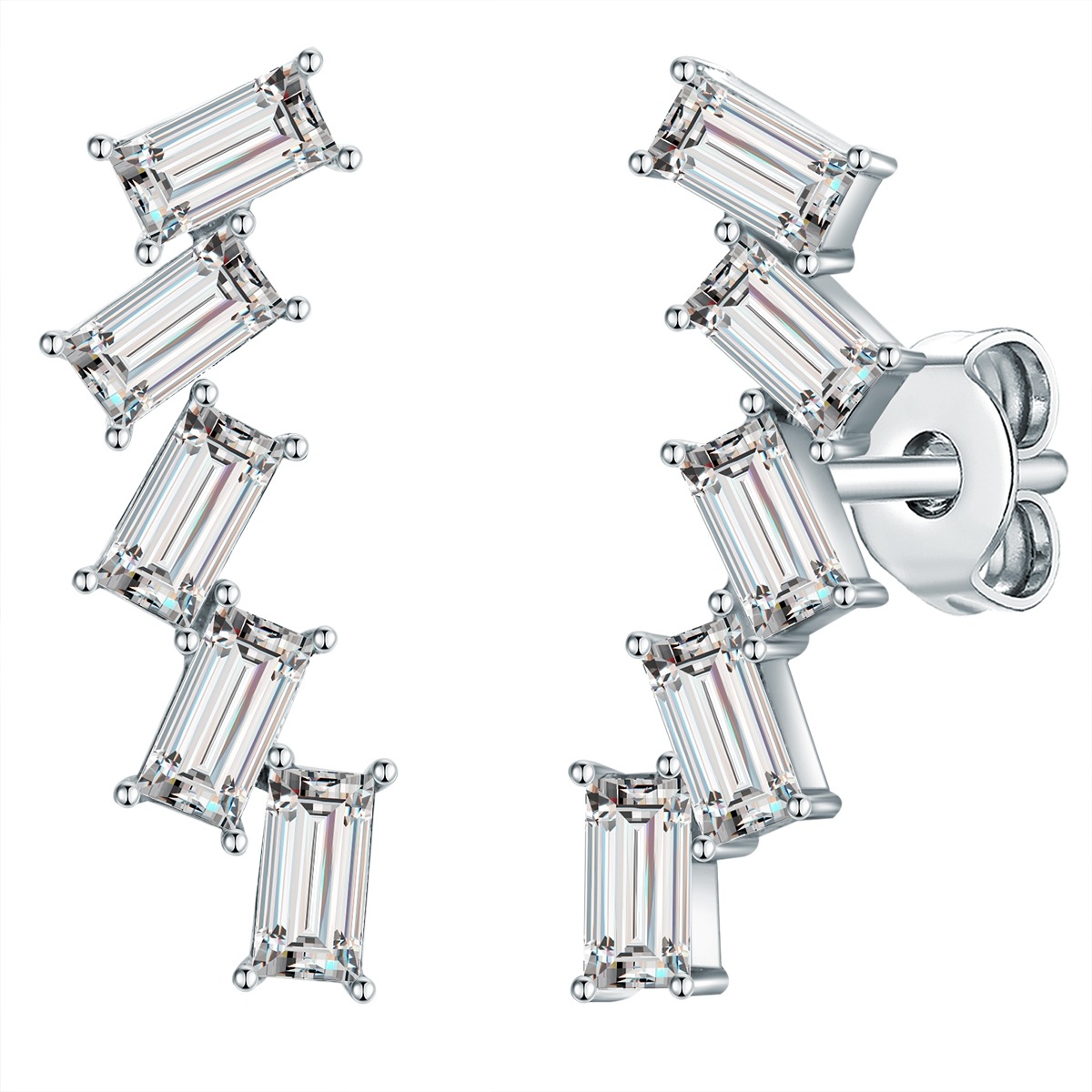 Ohrstecker Messing verziert mit Kristallen von Swarovski® in Silber