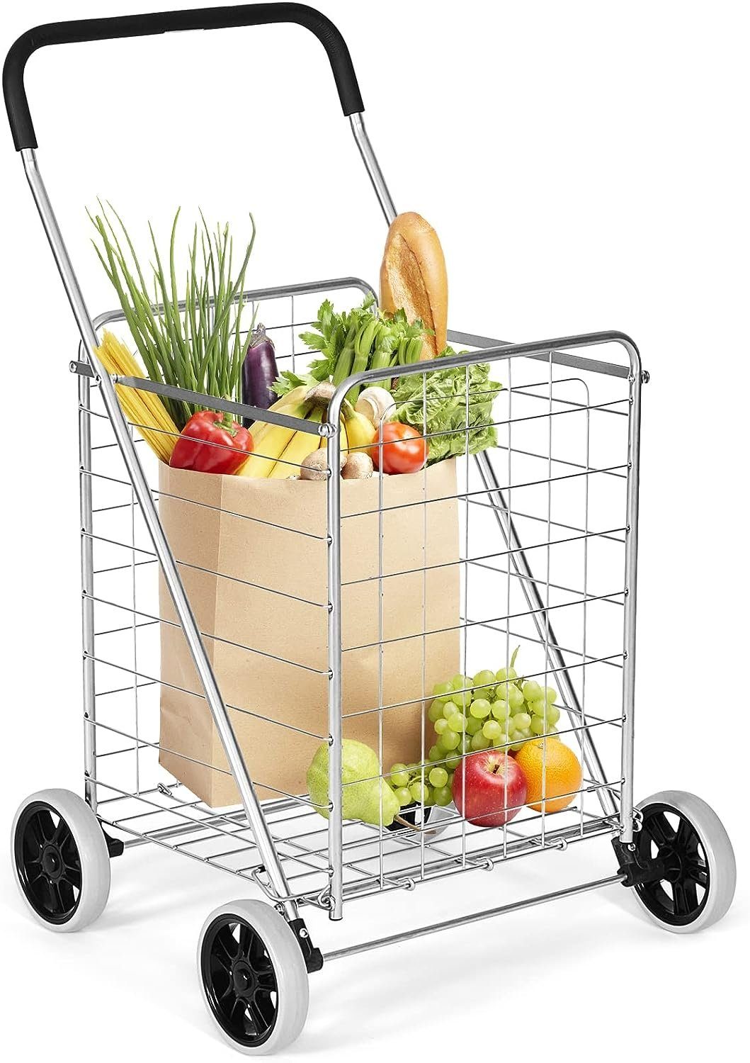 KOMFOTTEU Transportwagen Einkaufswagen, klappbar & tragbar