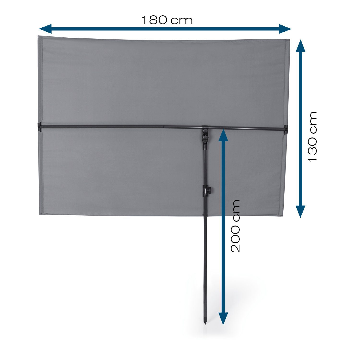Hoberg Sonnenschirm flexibler Sonnenschirm 130x180cm rechteckig grau