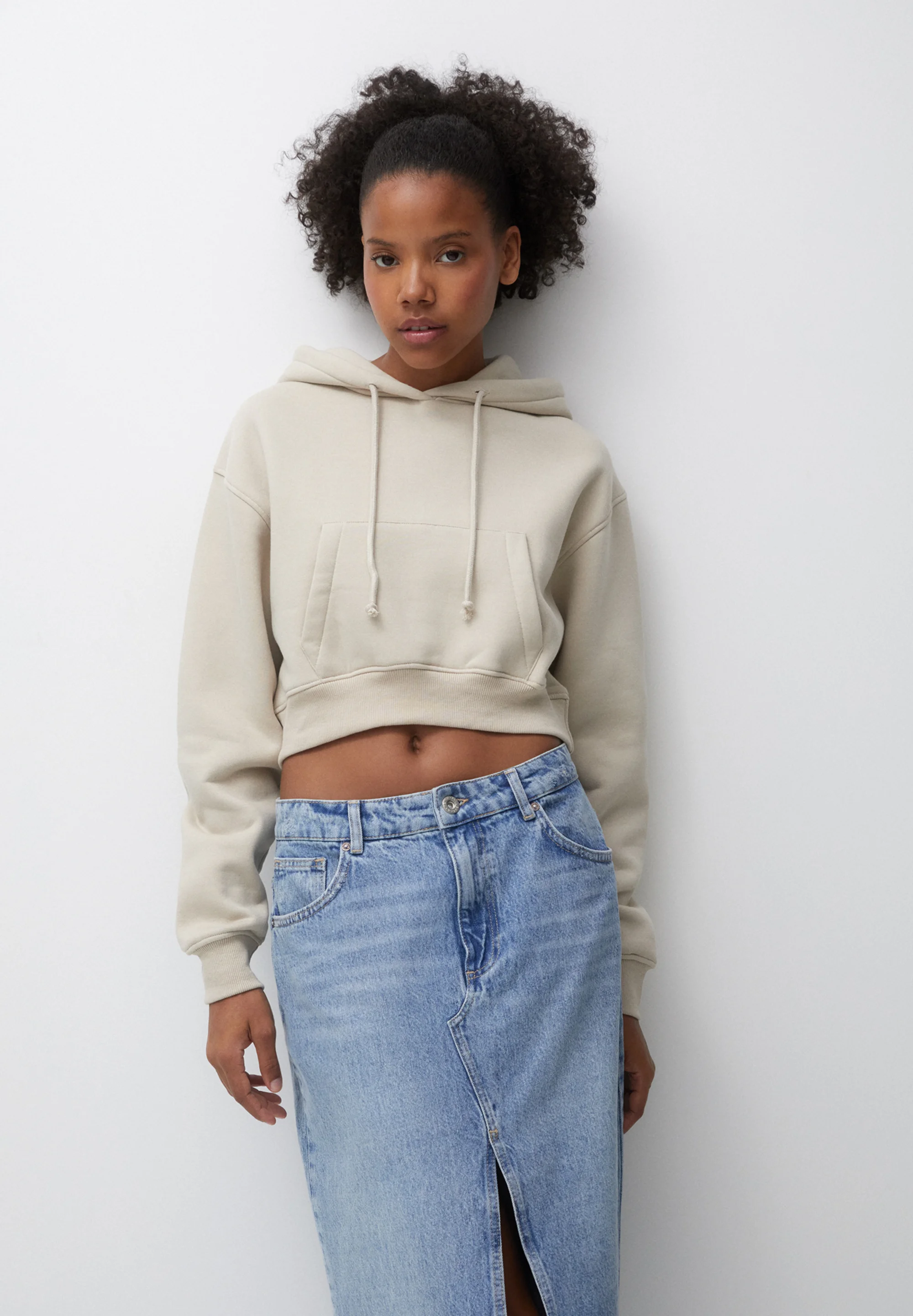 PULL&BEAR CROPPED - Sudadera con capucha
