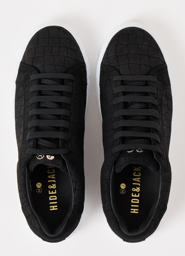 Hide&Jack Essence suede sneaker with croc texture