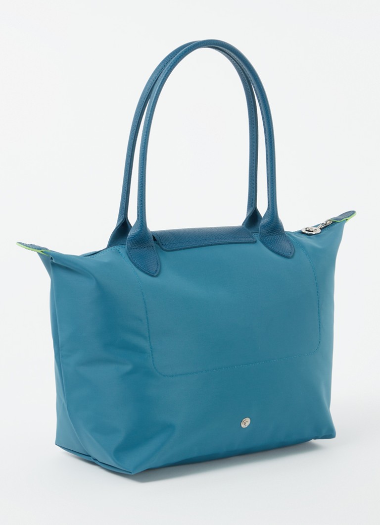 Longchamp Le Pliage Vihreä olkalaukku M nahkayksityiskohdilla