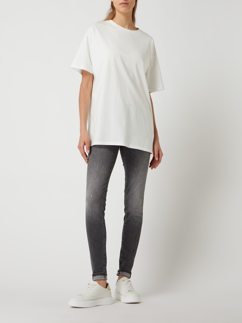 Super Skinny Fit Jeans mit Stretch-Anteil Modell 'Adriana' in dunkelgrau