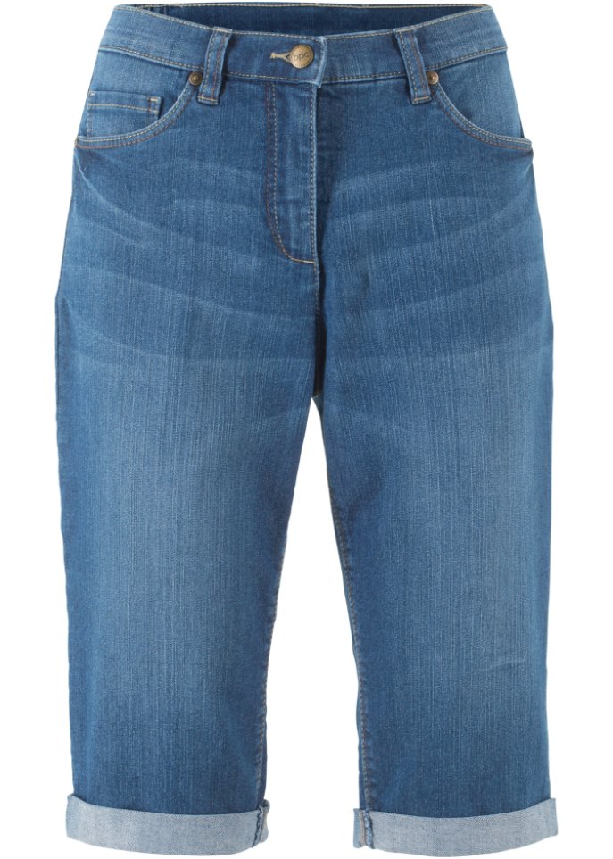 Stretch-Jeans-Bermuda mit Bequembund