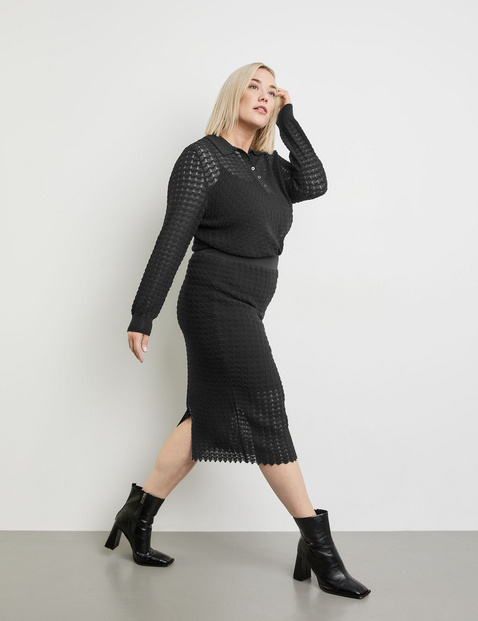 Figurbetonter Strickrock mit Struktur