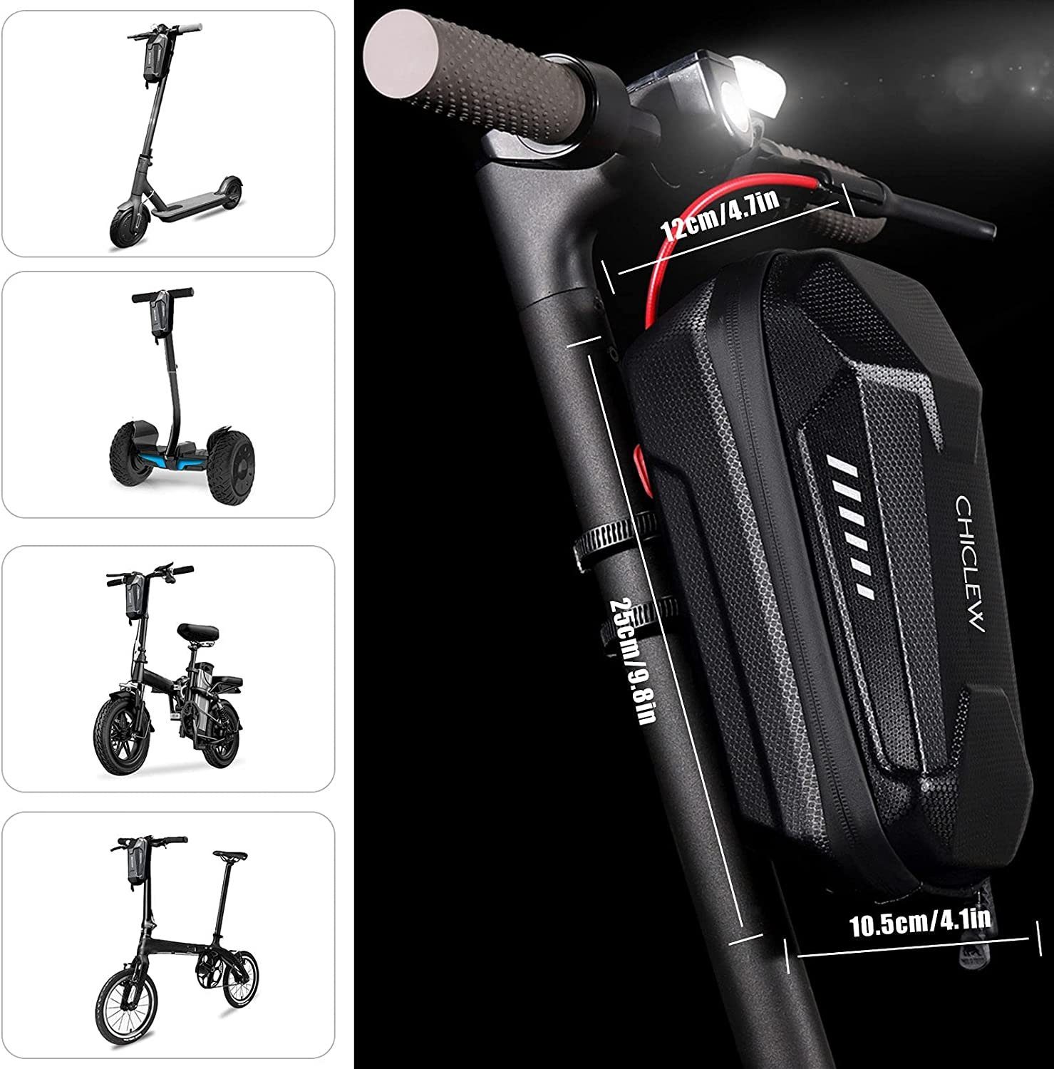 Directin Fahrradtasche Scooter Tasche für Roller, Vordertasche für Elektroroller (Kompatibel mit mehreren Modellen, E-Scooter und elektronischen Falträder), Rollertasche Front Tube Bag Groß Lenkertasche Wasserfest
