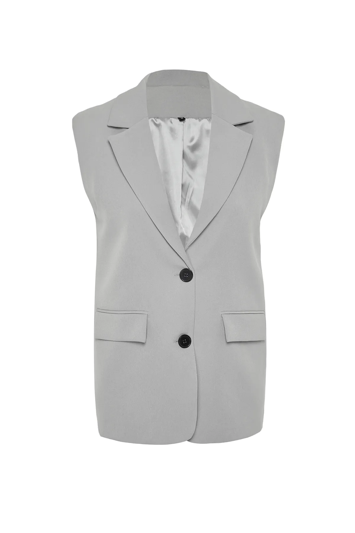 Trendyol Collection  Graue, normal gepolsterte Webweste TWOSS24YE00018