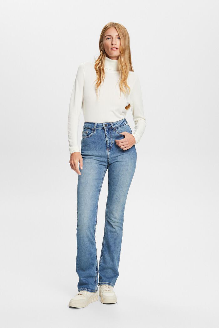 Bootcut-Stretchjeans mit hohem Bund