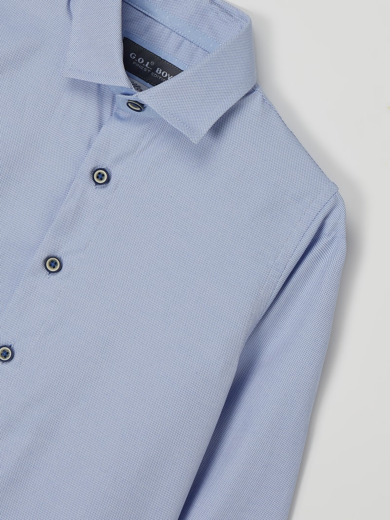 Slim Fit Hemd aus Baumwollmischung in bleu