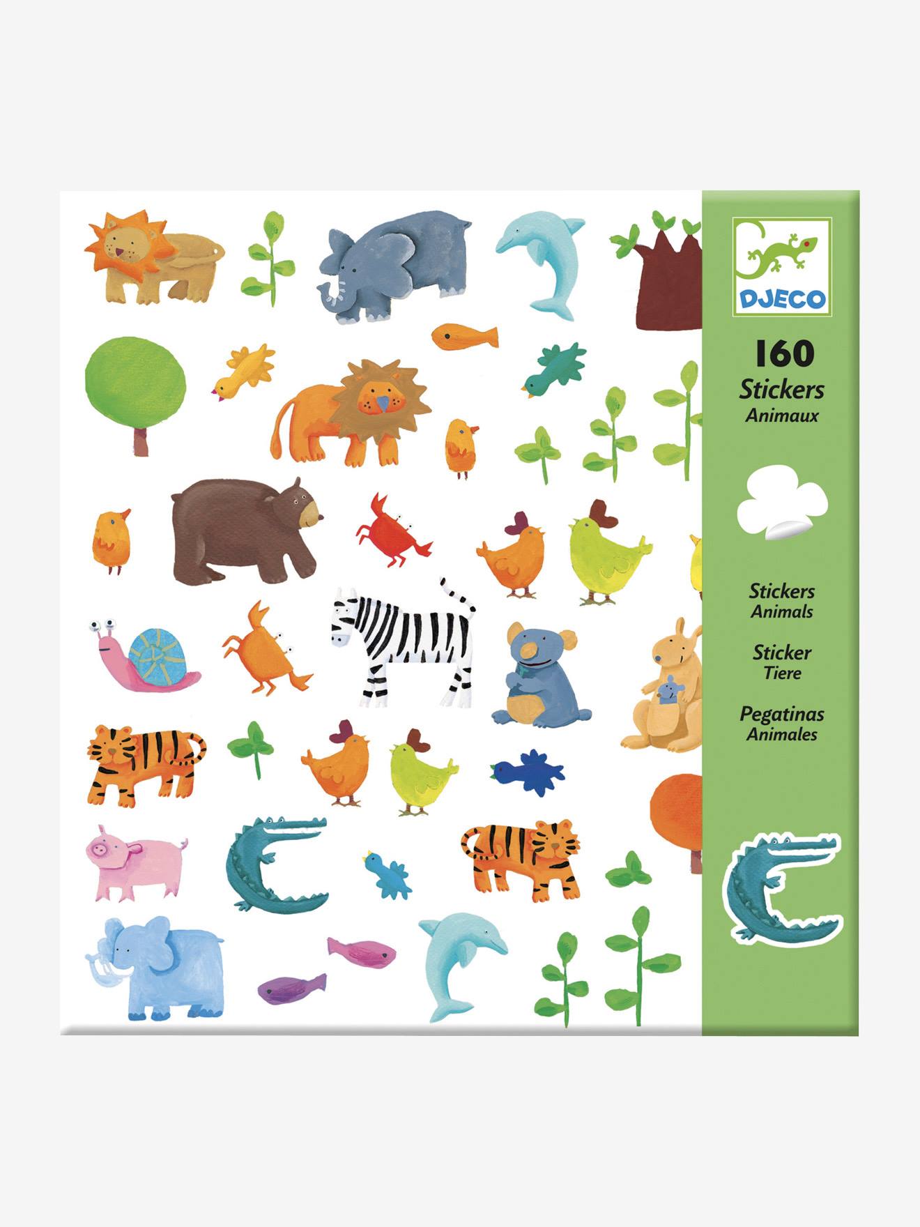Djeco 160 Kinder Tiersticker DJECO - mehrfarbig